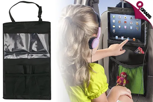 From QR19 Road Trips Made Convenient with Seatback Storage for your Car - Choose from Touch-friendly Transparent Pouch OR Green Camouflage! (Up to QR138 Value)